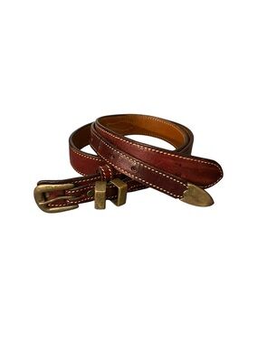 Vintage Galco Sporting Clays Ranger Brown Leather Belt Size 36 Brass Buckle USA